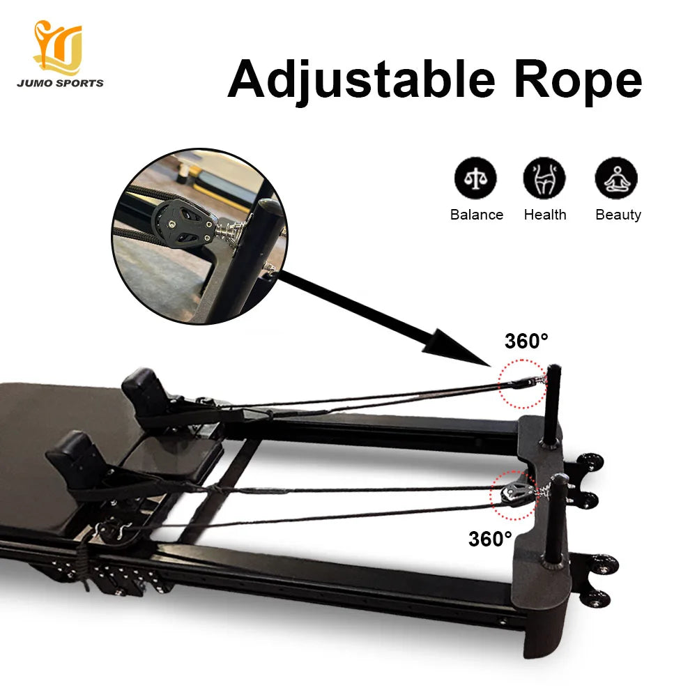 Foldable Aluminum Pilates Reformer Machine with Adjustable Resistance 2320mm