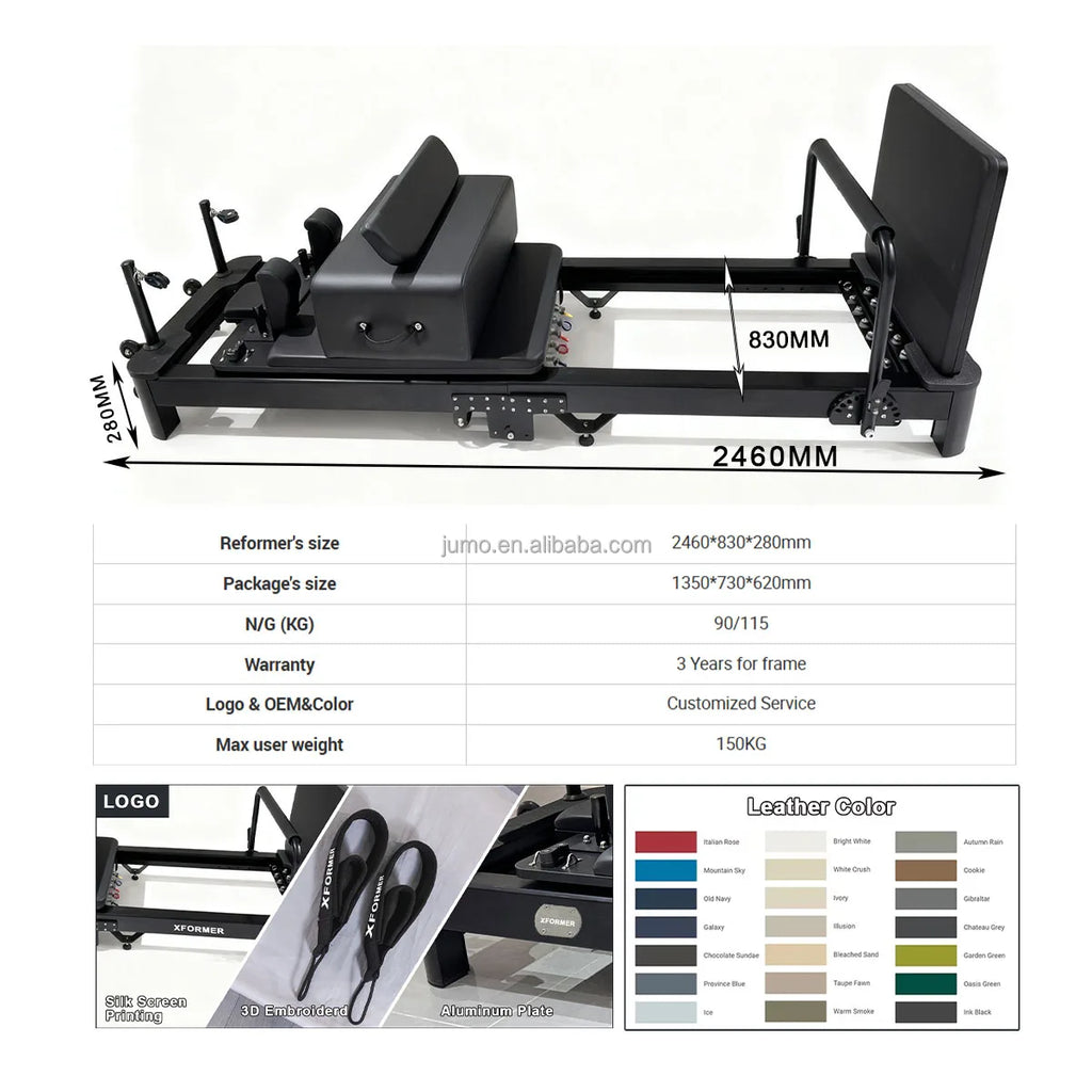 Portable Aluminum Pilates Reformer Folding Machine for Home and Studio
