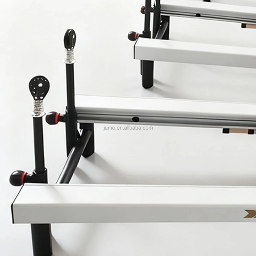 Aluminum Pilates Reformer Commercial Sliding Bed Black 2530mm