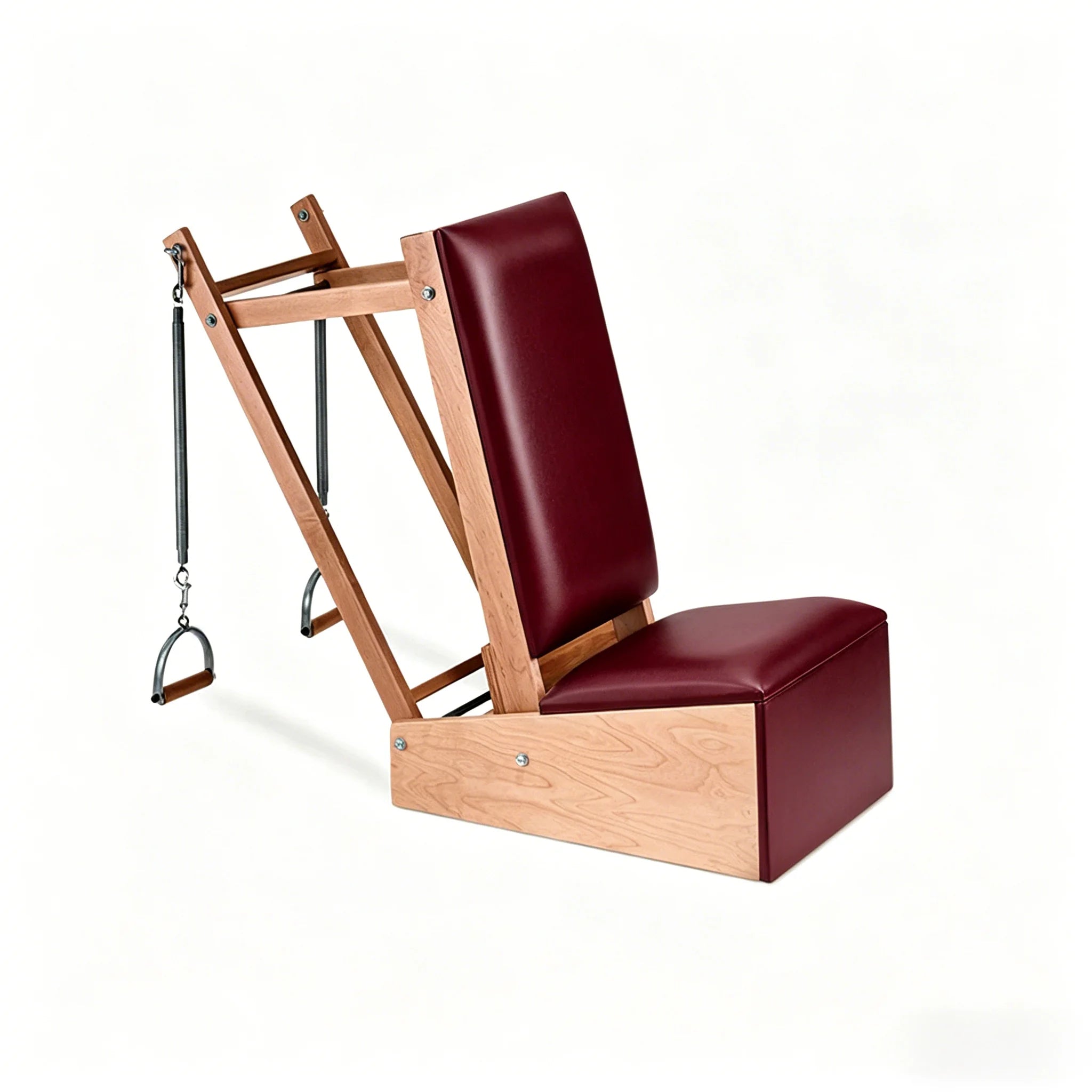 Adjustable Handle Wunda Chair Pilates Equipment Maple Wood Black