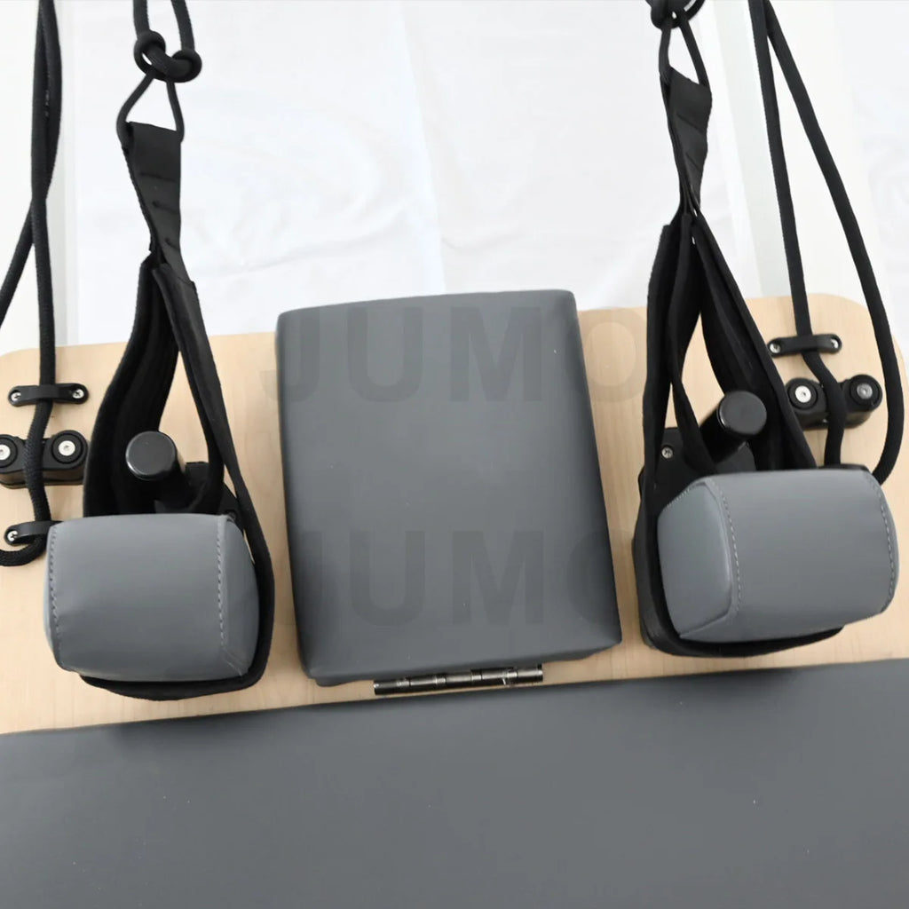 JUMO Foldable Aluminum Pilates Reformer Studio Home Gym White