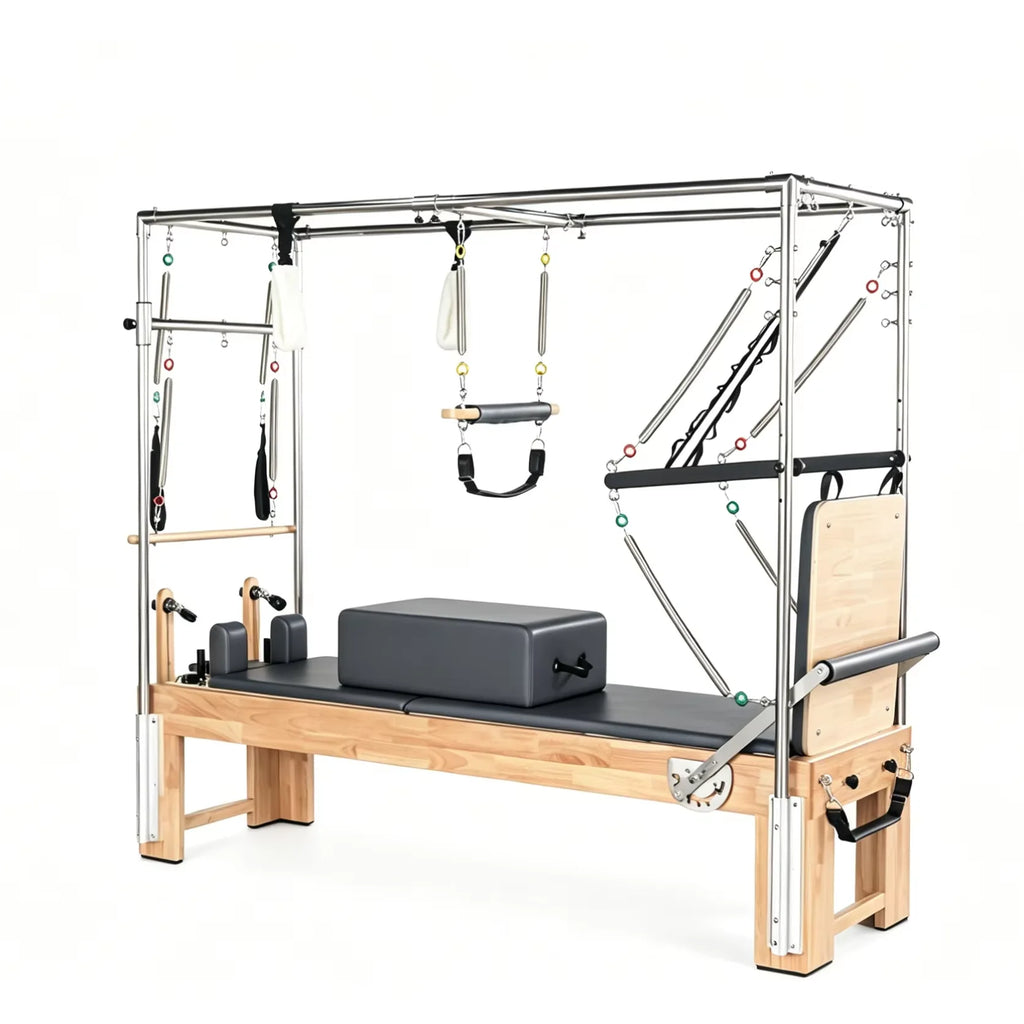 Oak Wood Cadillac Pilates Reformer Multifunctional Yoga Training Bed