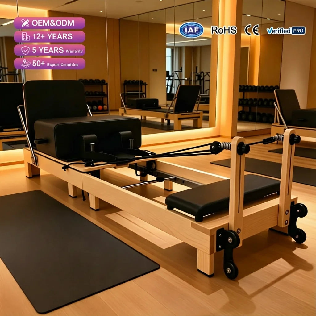JUMO Professional Maple Wood Pilates Reformer Folding Luxury Equipment