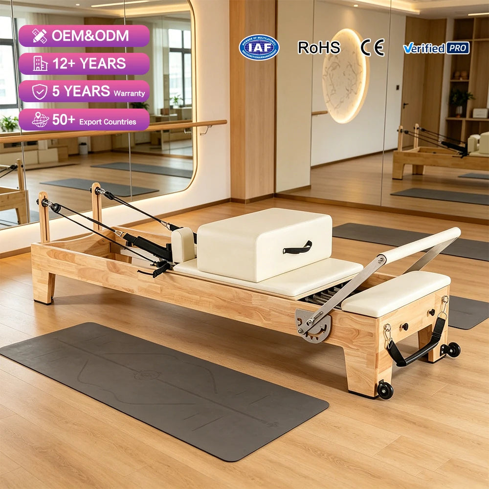 JUMO Professional Oak Wood Pilates Reformer Studio Equipment Gray