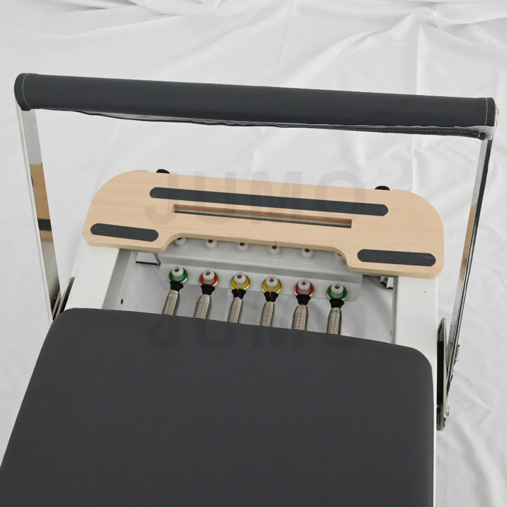 JUMO Foldable Aluminum Pilates Reformer Studio Home Gym White