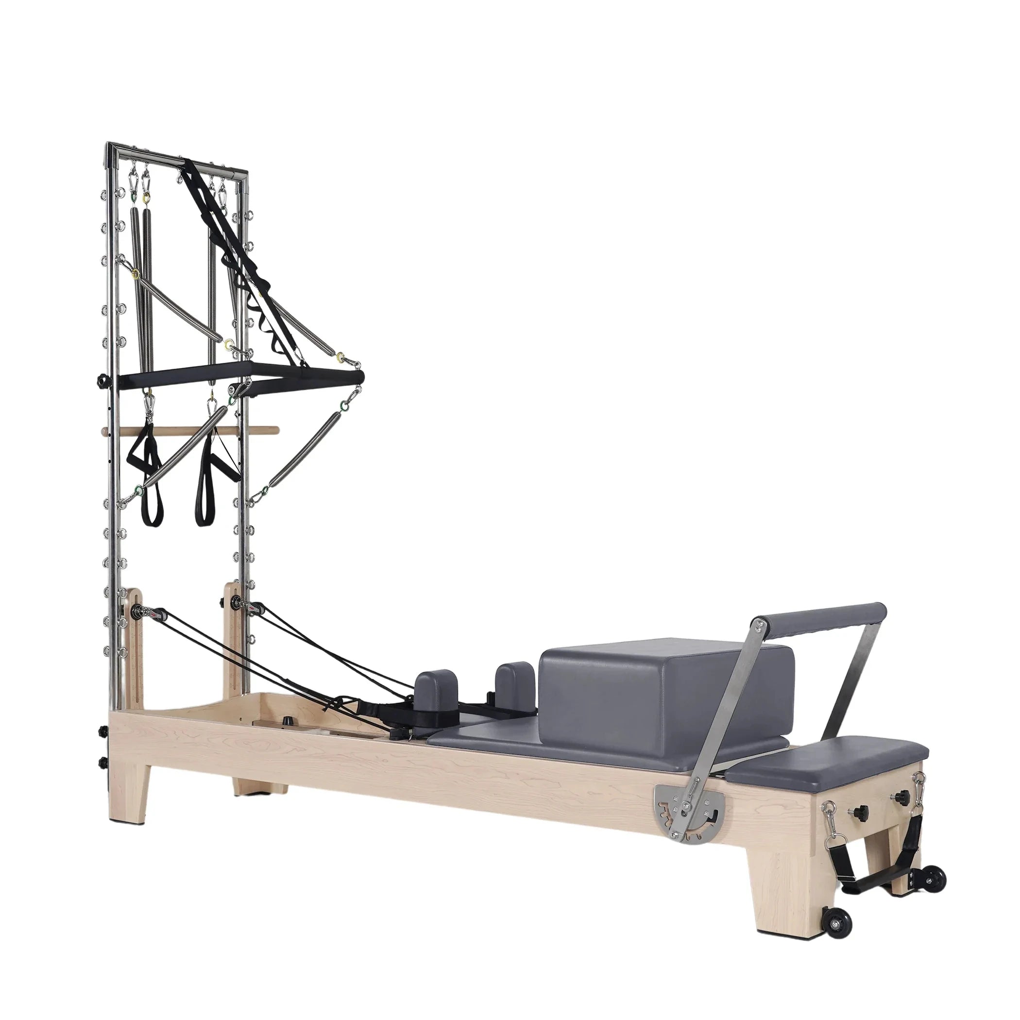 Maple Wood Pilates Reformer Tower with Half Trapeze Commercial Grade
