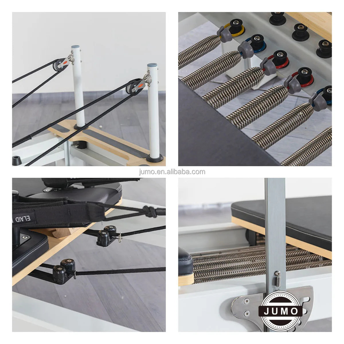 Aluminum Pilates Reformer Professional Studio Grade Sliding Carriage Black