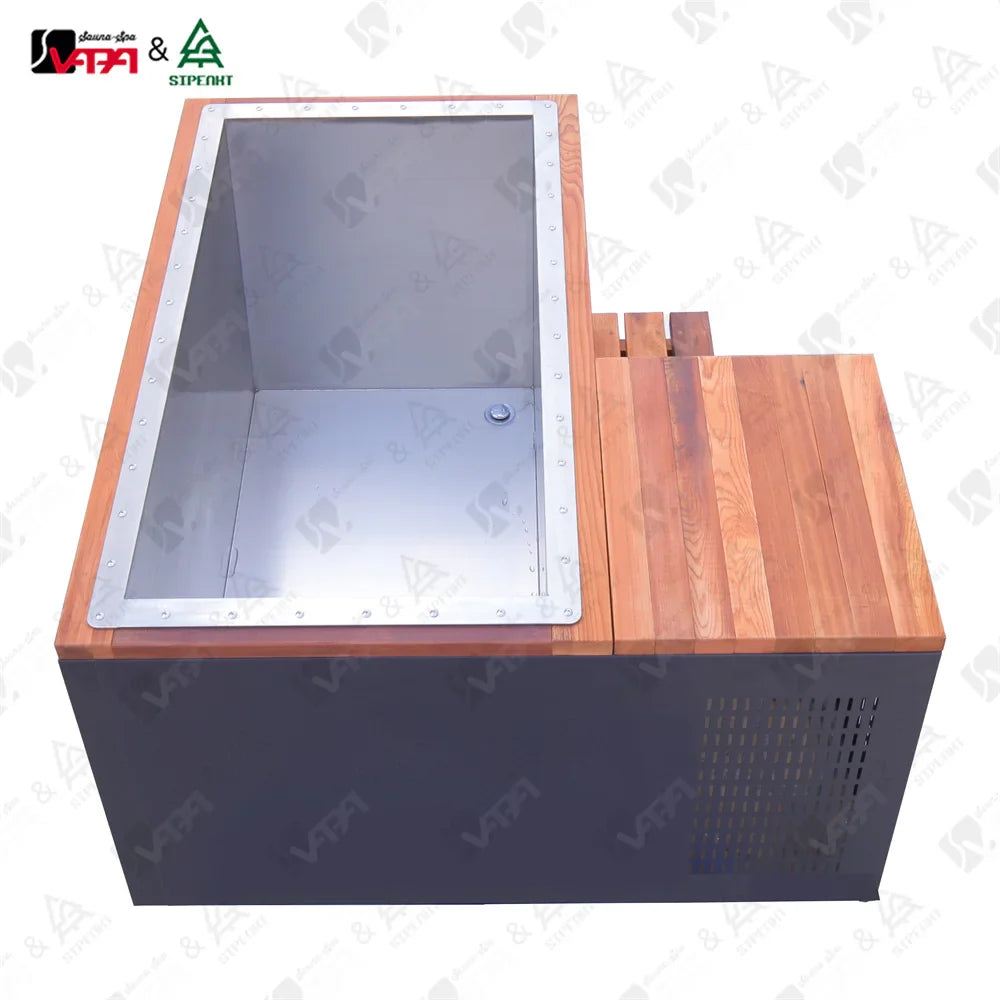 Custom Outdoor Cold Plunge Tub Red Cedar L-Shaped Alfresco Outdoor Living Australia