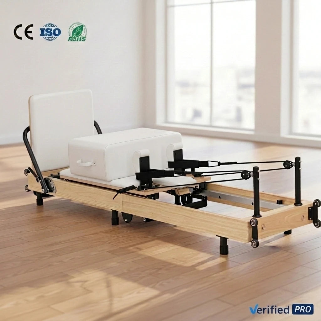 JUMO Folding Oak Wood Pilates Reformer Portable Studio Equipment