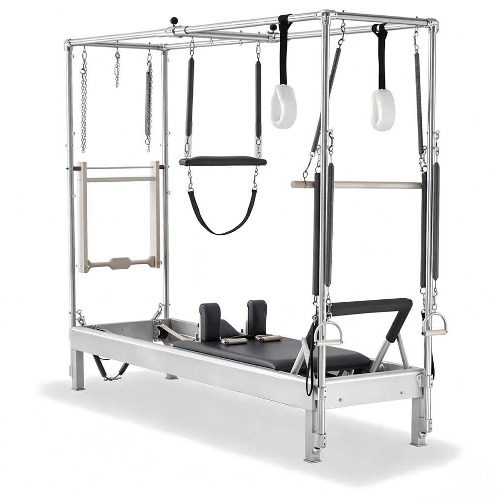 Cadillac Reformer Pilates Machine Aluminum Alloy Studio Equipment 242x75x208cm