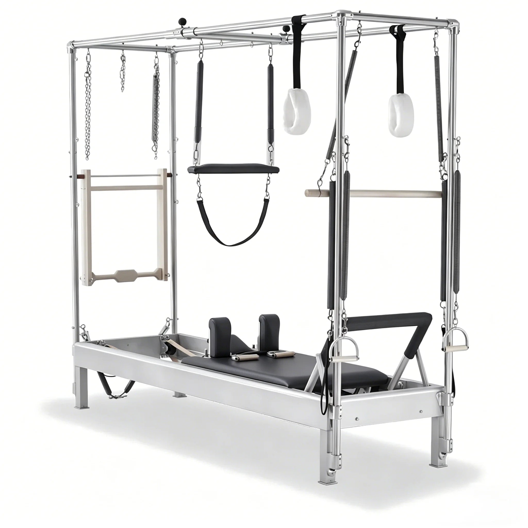 Cadillac Reformer Pilates Machine Aluminum Alloy Studio Equipment 242x75x208cm