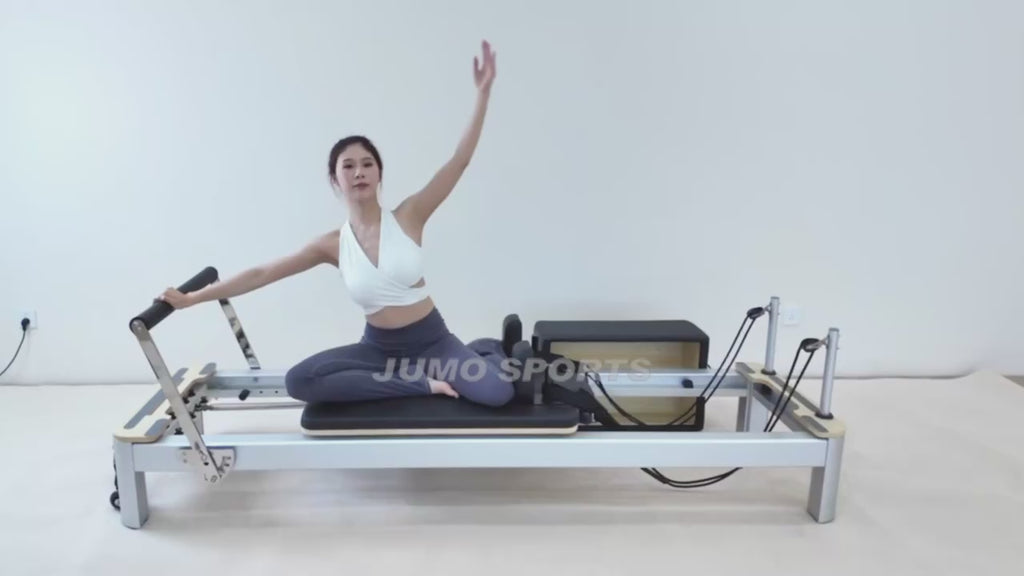 Aluminum Pilates Reformer SAW04 Commercial Grade 2540mm Silver