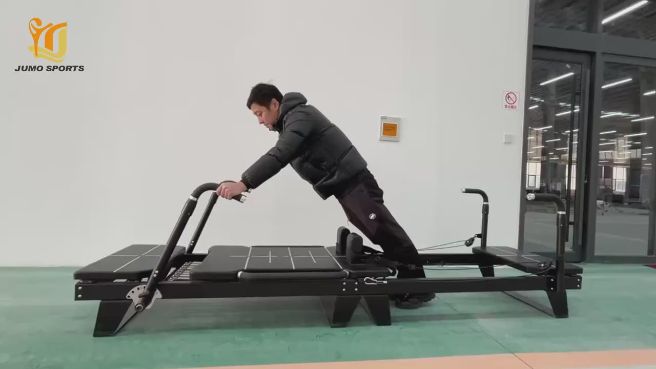 Commercial Aluminum Pilates Reformer Machine 3260mm Black