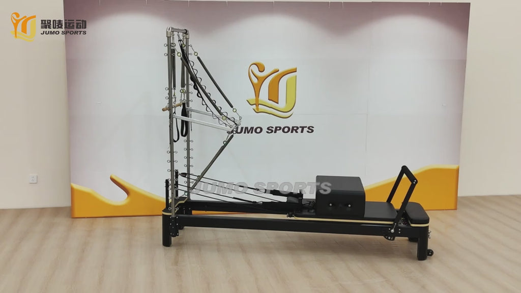 Aluminum Pilates Reformer Tower with Half Trapeze 236x63x185cm
