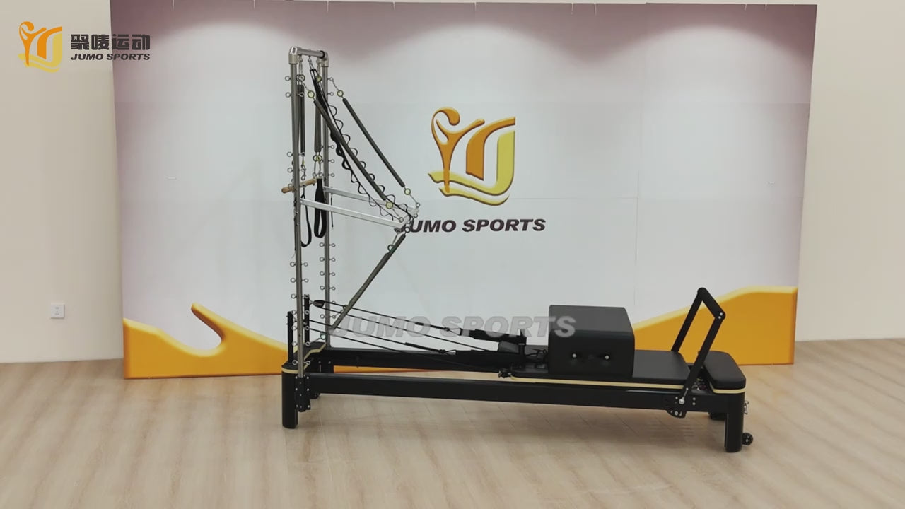 Aluminum Pilates Reformer Tower with Half Trapeze 236x63x185cm