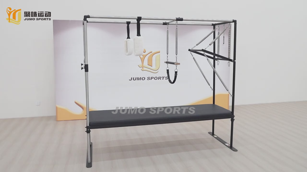 Professional Pilates Cadillac Trapeze Table Aluminum Studio Equipment Black