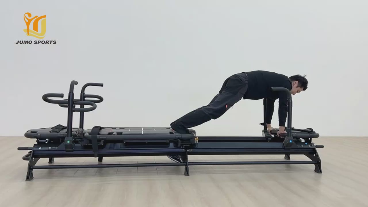 Megaformer L3 Commercial Pilates Reformer Aluminum Black 125in