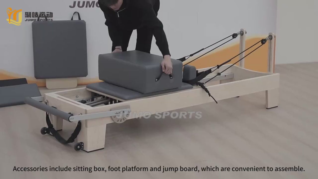 Maple Wood Pilates Reformer Studio Equipment With Adjustable Resistance