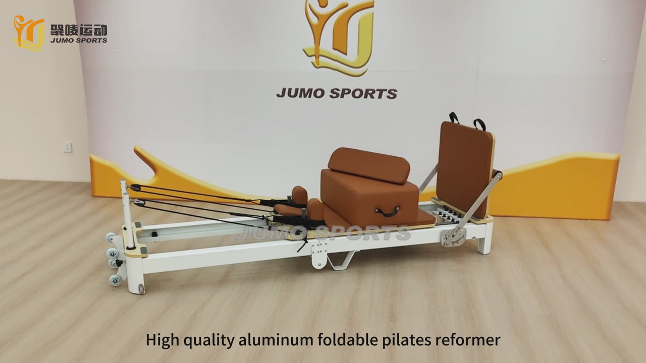 JUMO FA01 Foldable Aluminum Pilates Reformer Gray 237cm