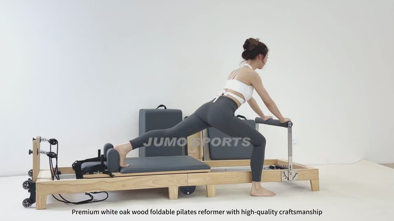 Jumo KFW Foldable Pilates Reformer Oak Wood Machine