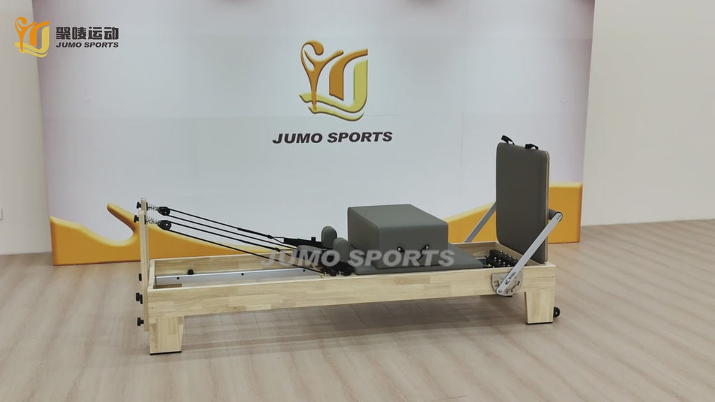 Studio Oak Wood Pilates Reformer Adjustable Resistance and Smooth Glide
