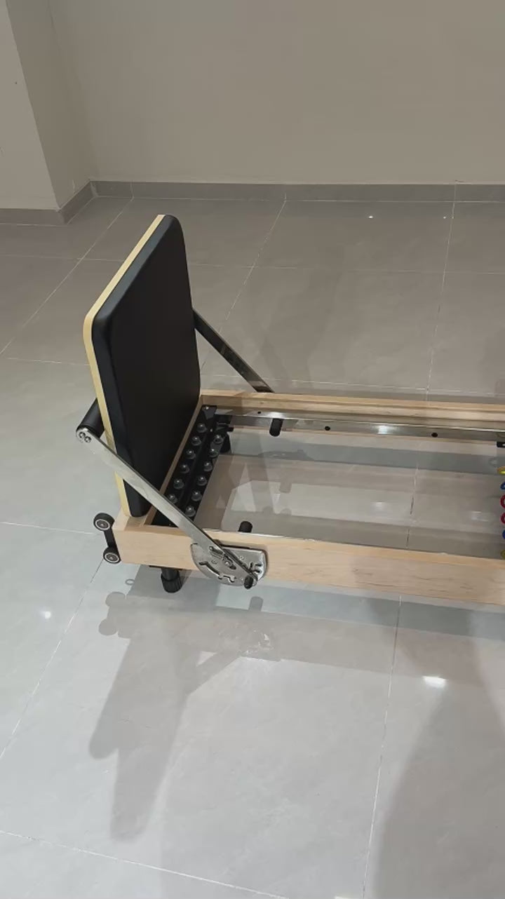 Foldable Maple Wood Pilates Reformer for Home and Studio