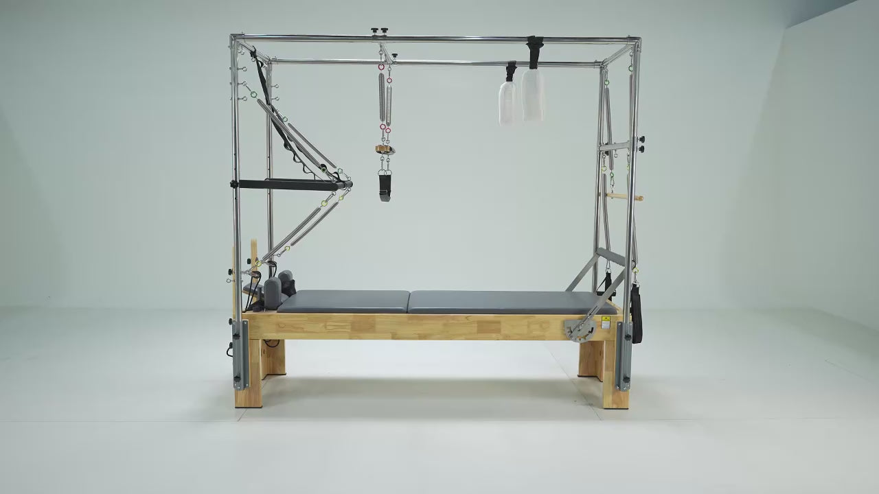 Oak Wooden Pilates Reformer Cadillac Full Trapeze Table